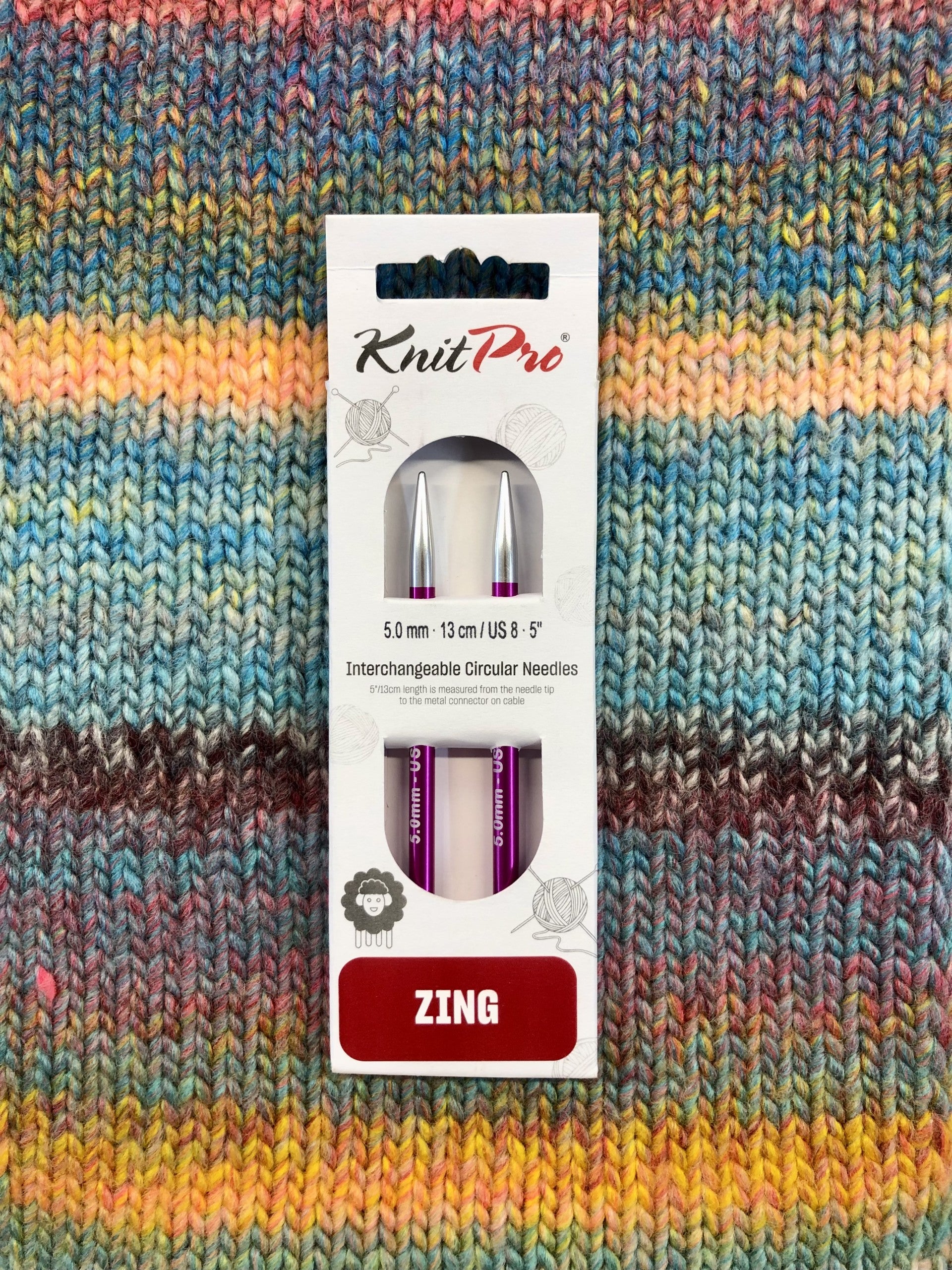 KnitPro Zing Interchangeable needles, 5mm, 5" length