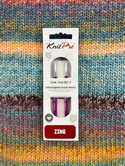 KnitPro Zing Interchangeable needles, 5mm, 5" length