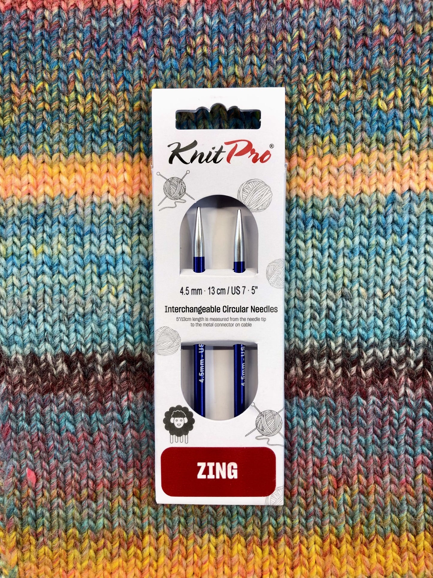 KnitPro Zing Interchangeable needles, 4.5mm, 5" length