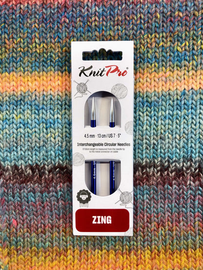 KnitPro Zing Interchangeable needles, 4.5mm, 5" length