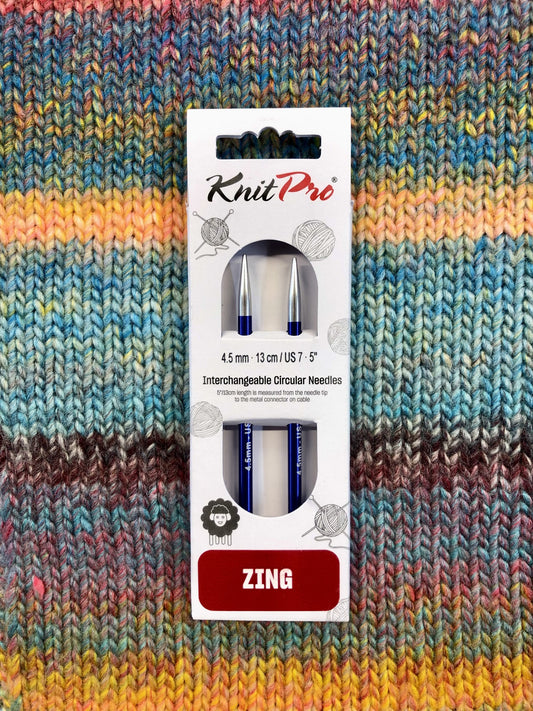 KnitPro Zing Interchangeable needles, 4.5mm, 5" length