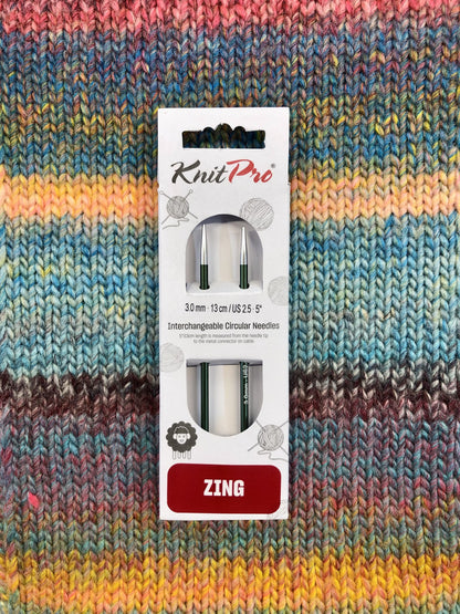 KnitPro Zing Interchangeable needles, 3mm, 5" length
