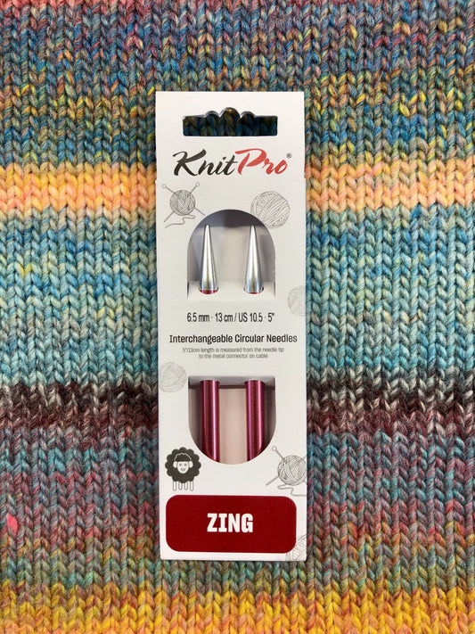 KnitPro Zing Interchangeable needles, 6.50mm, 5" length