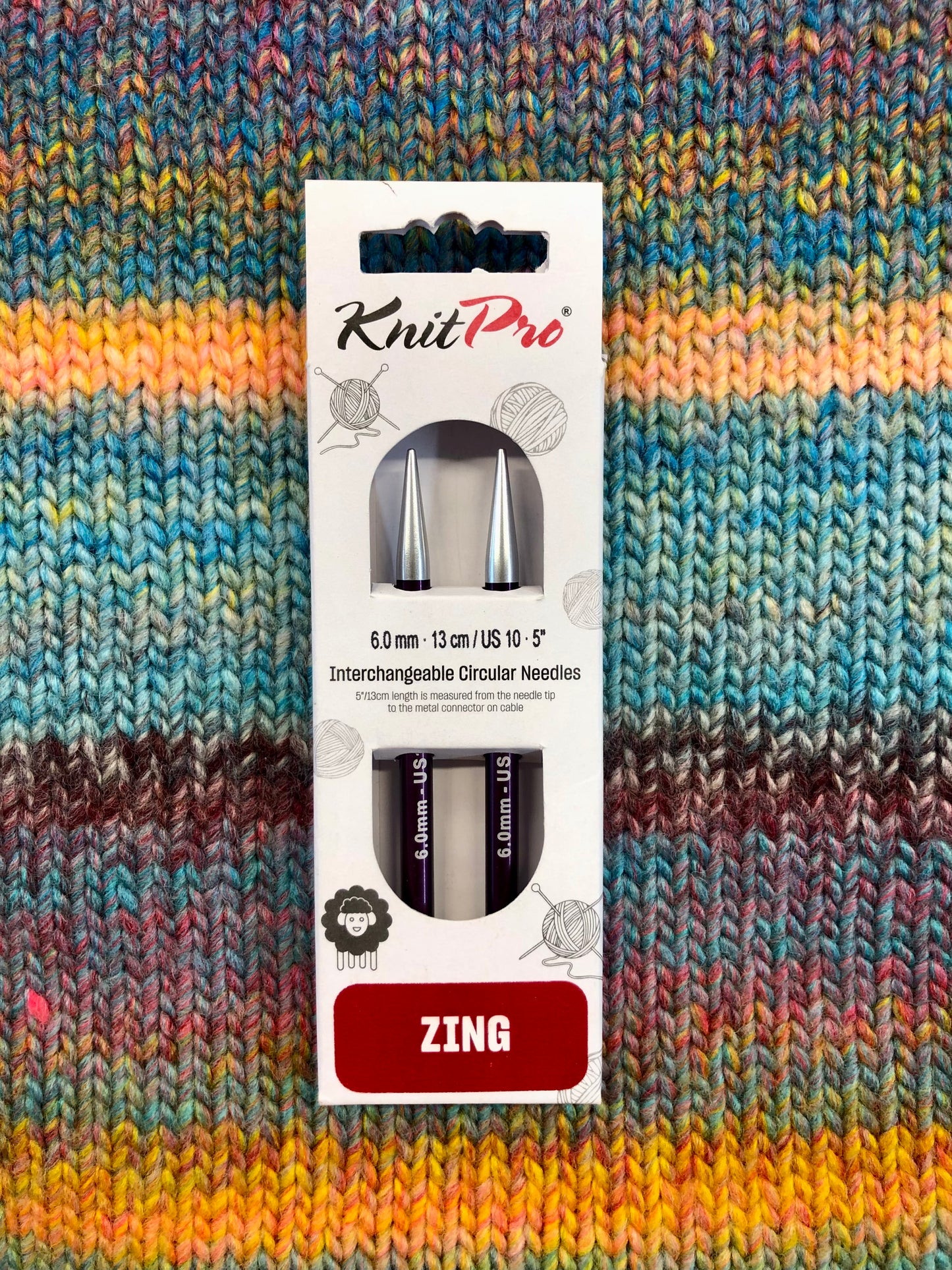 KnitPro Zing Interchangeable needles, 6mm, 5" length