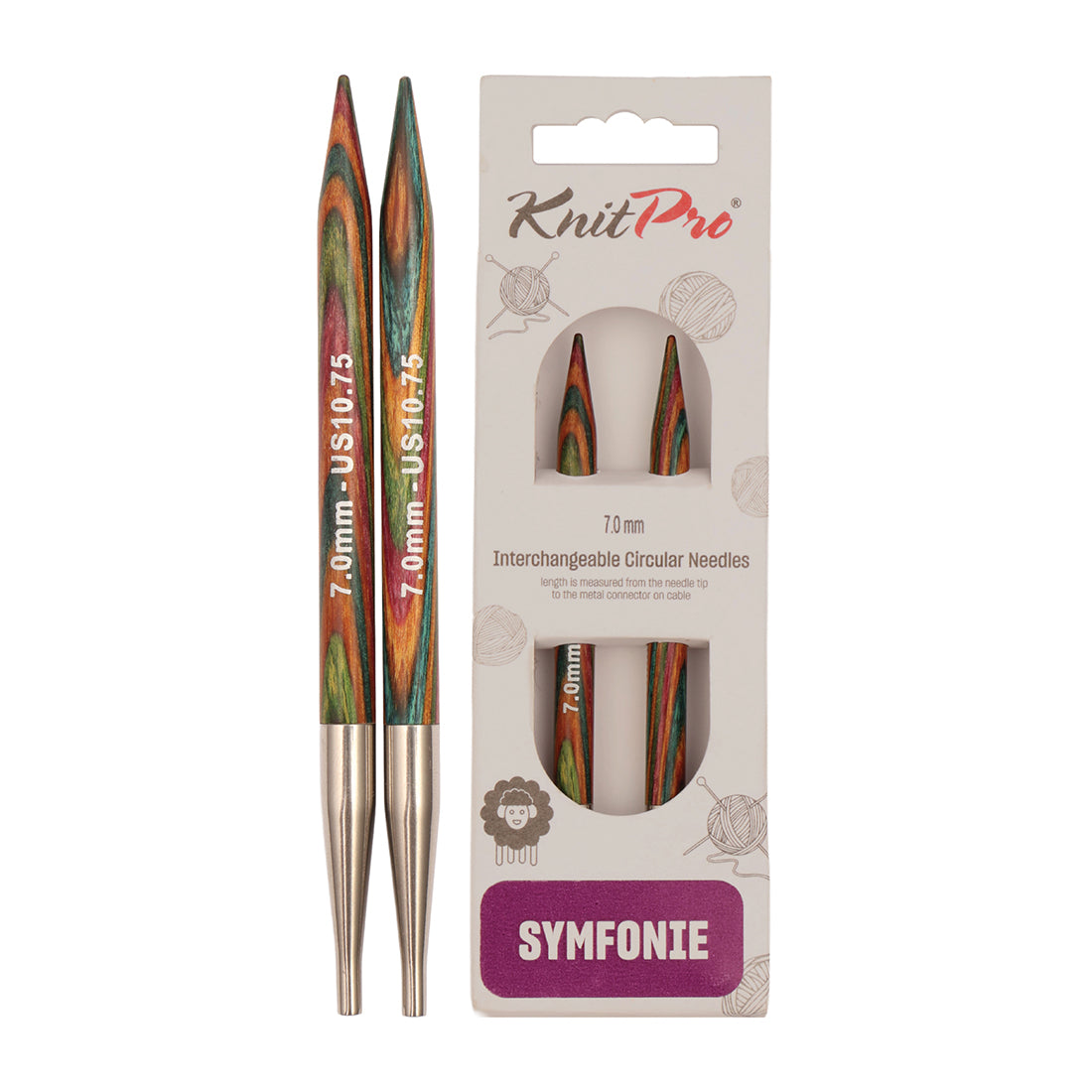 Kit Pro, Symfonie 2 Interchangeable Circular Knitting Needles, 13cm