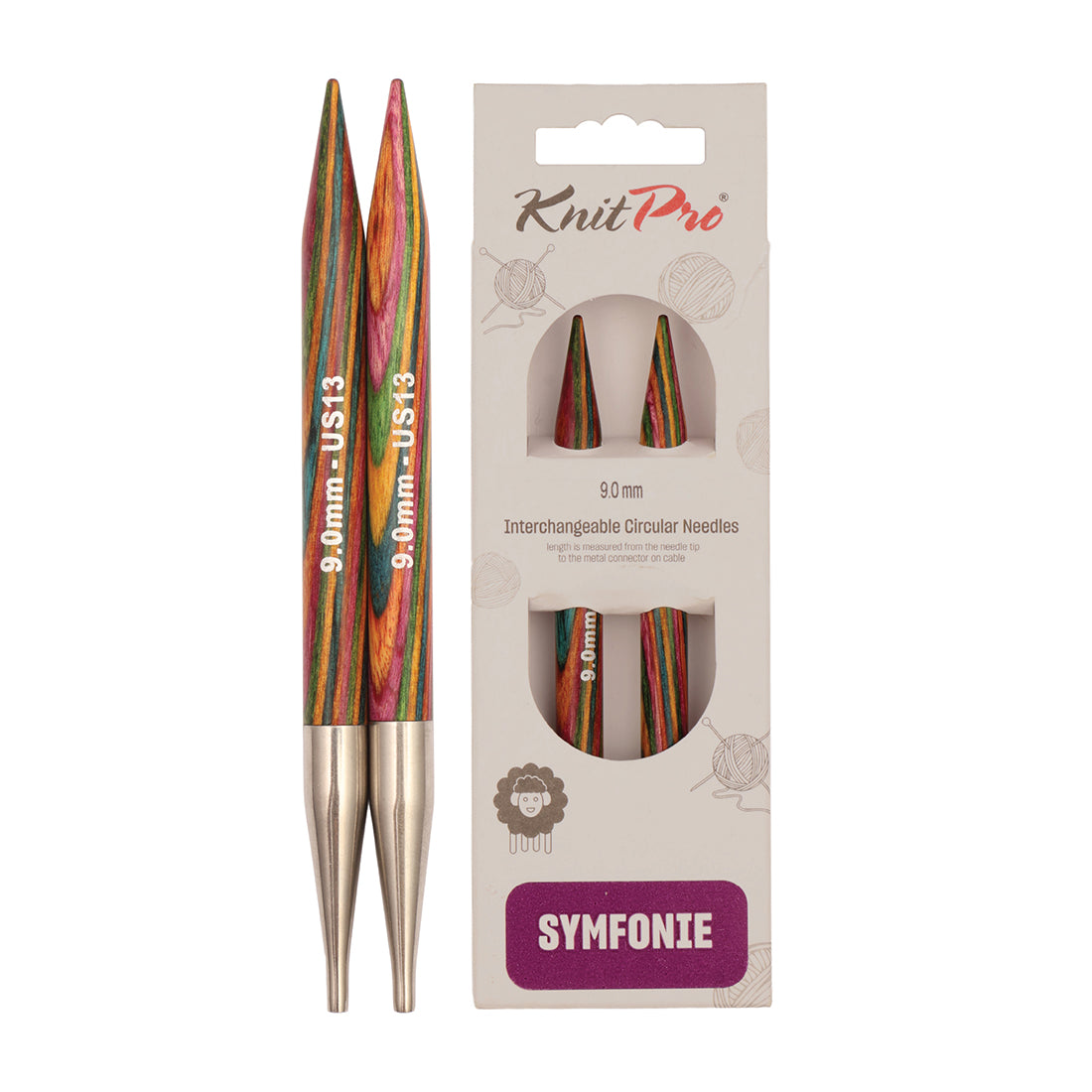 Kit Pro, Symfonie 2 Interchangeable Circular Knitting Needles, 13cm